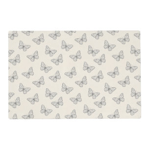 Butterfly Line Art Pattern Placemat