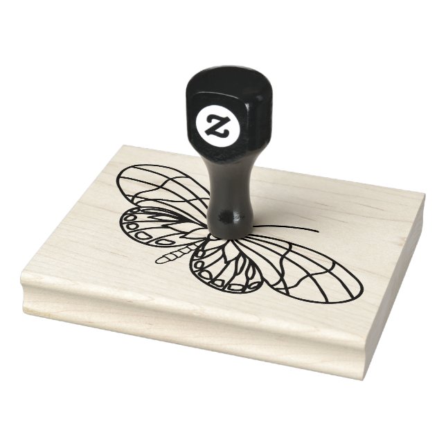 Butterfly Line Art You Color  Rubber Stamp (Stamp)