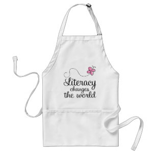 Butterfly Literacy Changes The World Gift Adult Apron