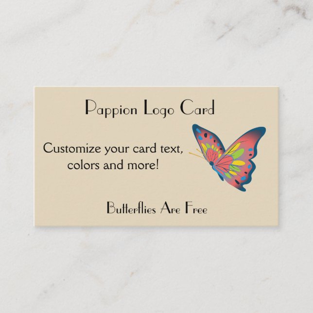 Butterfly Logo Business Card Pappion (Front)