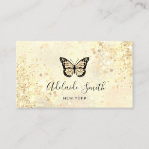 butterfly logo chunky glitter  business card