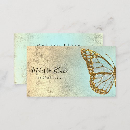 butterfly logo mint shades business card