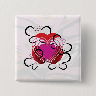 Butterfly Love Beat Of Love Marbled Button