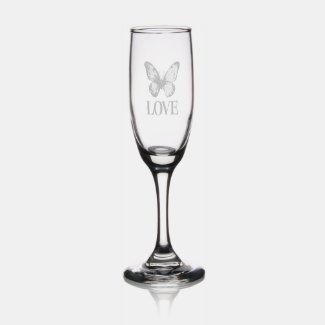 Butterfly 'Love' Champagne Flute 
