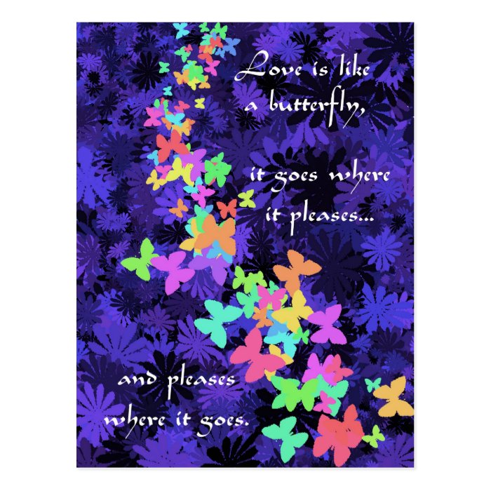 Butterfly Love/Colorful Quote Post Cards