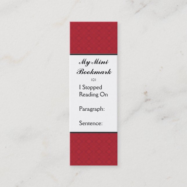 Butterfly Love | Deep Red Lace Personalized Mini Business Card (Front)