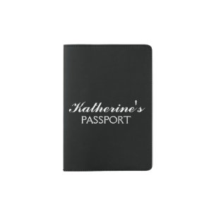 Butterfly Love Solid Color Black Personal Passport Holder