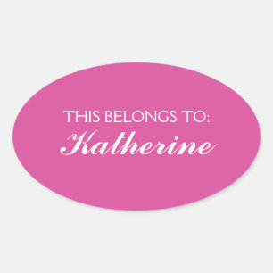 Butterfly Love Solid Color Magenta 2 Personal Oval Sticker