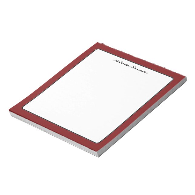 Butterfly Love | Solid Color Red 1 Border Notepad (Rotated)