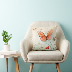 Butterfly Love Throw Pillow