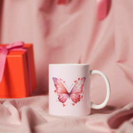 Butterfly Love Watercolors Feminine Coffee Mug
