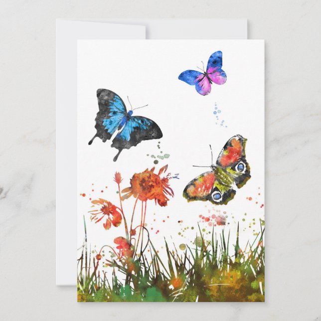 Butterfly Lover Flower And Butterfly Save The Date (Front)