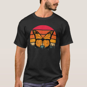 Butterfly Lover Gifts Retro Sunset Insect Monarch T-Shirt