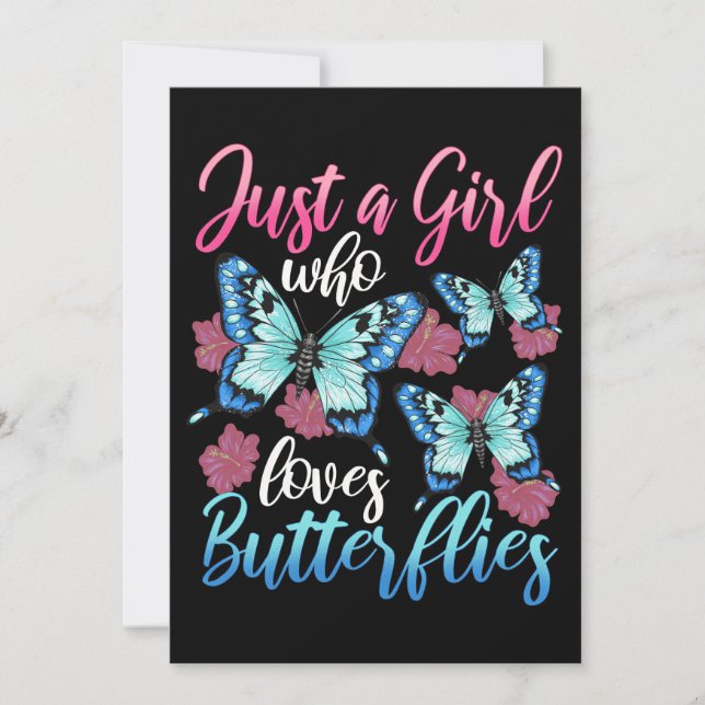 Butterfly Lover Just A Girl Who Loves Butterflies Save The Date (Front)