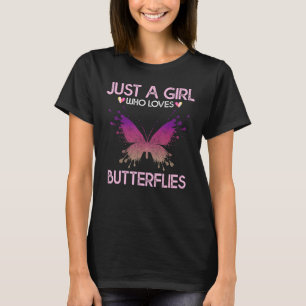Butterfly Lover Women Just A Girl Who Loves Butter T-Shirt