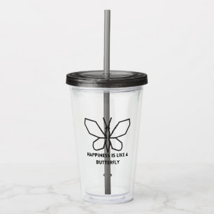 Butterfly Lovers: Happiness Is Like A Butterfly Acrylic Tumbler