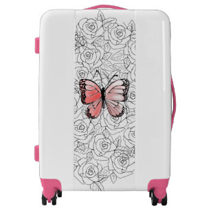 Butterfly Luggage with Roses