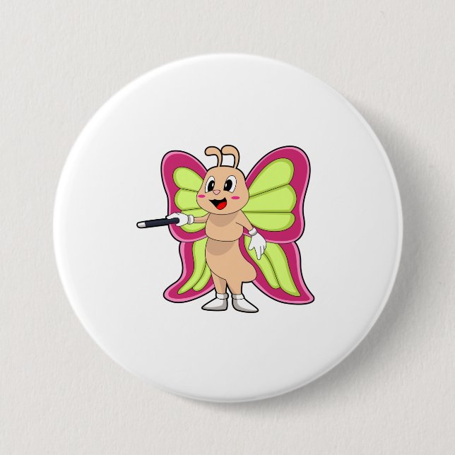 Butterfly Magic wand Button (Front)