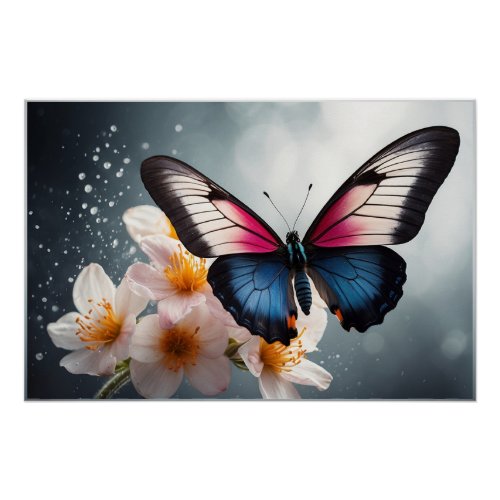  Butterfly Magical Watercolor AP52 Flowers Poster
