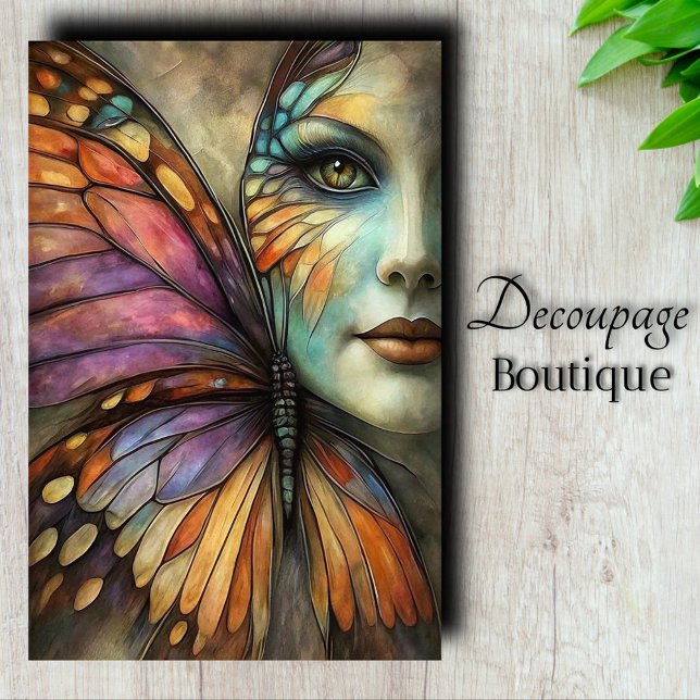 Butterfly Maiden Decoupage Tissue Paper (Butterfly Maiden Decoupage Tissue Paper)