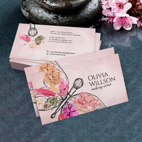 Butterfly Makeup Brush Business Card