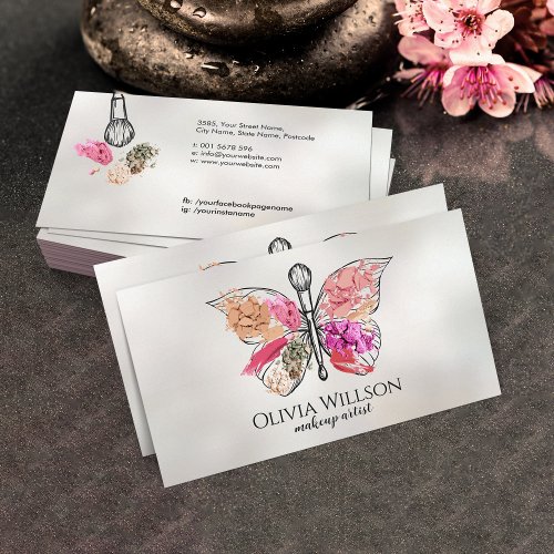 Butterfly Makeup Brush Business Card