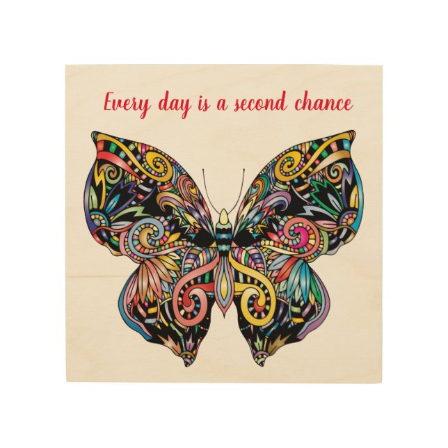 Butterfly Mandala  Wood Wall Art (Front)