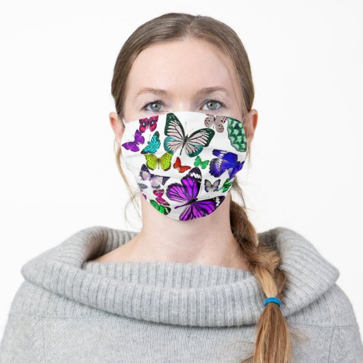 Butterfly mask, Butterflies mask, Butterfly, Adult Cloth Face Mask (Worn)