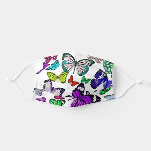 Butterfly mask, Butterflies mask, Butterfly, Adult Cloth Face Mask (Front, Unfolded)