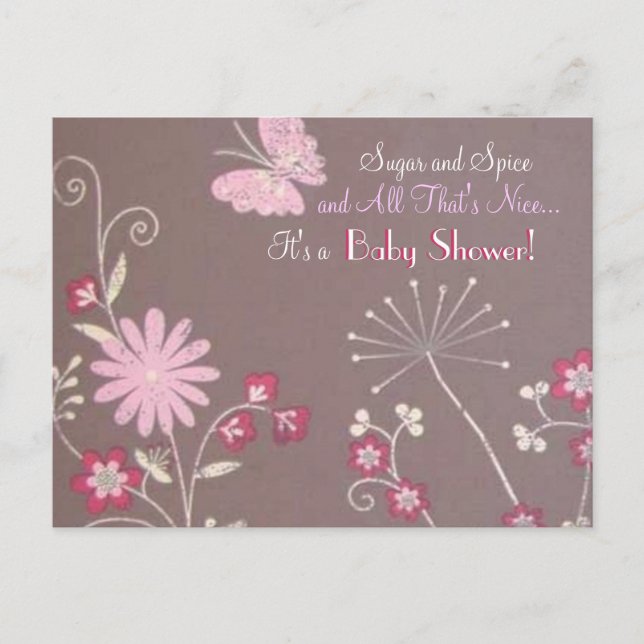 Butterfly Meadow Baby Shower Invite (Front)
