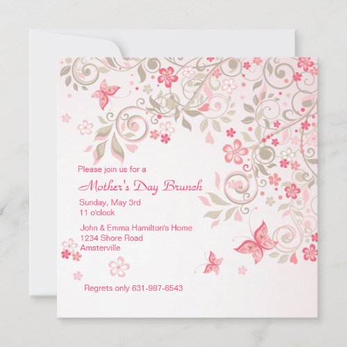 Butterfly Meadow Mothers Day Invitation