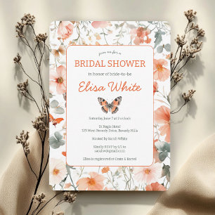 Butterfly Meadow Watercolor Bridal Shower CUSTOM Invitation