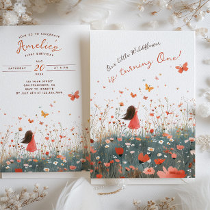 Butterfly Meadows First Birthday Invitation