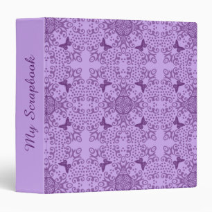 Butterfly Medallion Purple Scrapbook 3 Ring Binder