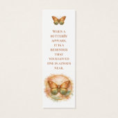 Butterfly Memorial Bookmark Celebration of Life (Back)