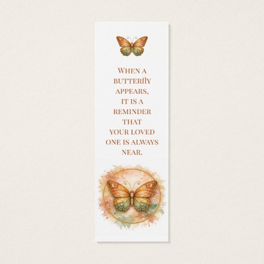 Butterfly Memorial Bookmark Celebration of Life (Back)