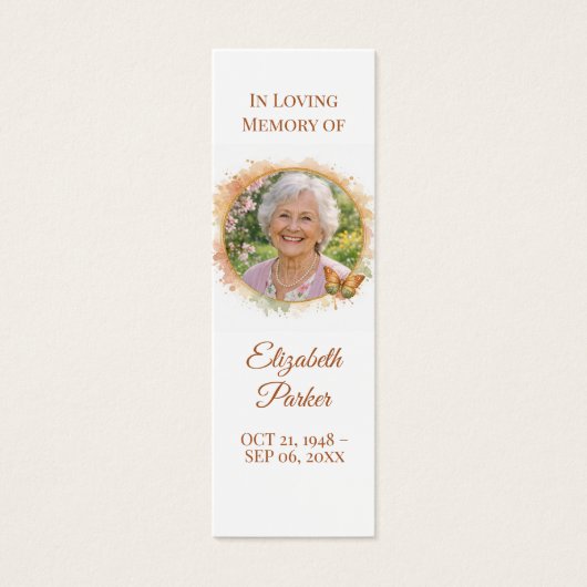 Butterfly Memorial Bookmark Celebration of Life (Front)