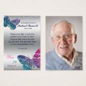 Butterfly Memorial Card Biblical 1 John 4:18 (Front & Back)