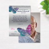 Butterfly Memorial Card Biblical 1 John 4:18 (Desk)