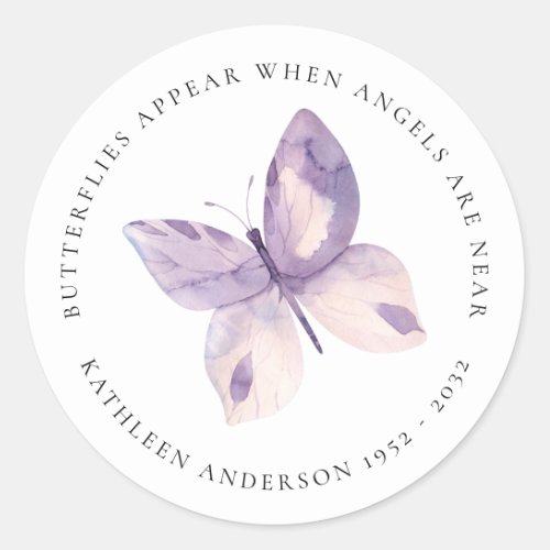 Butterfly Memorial  Classic Round Sticker