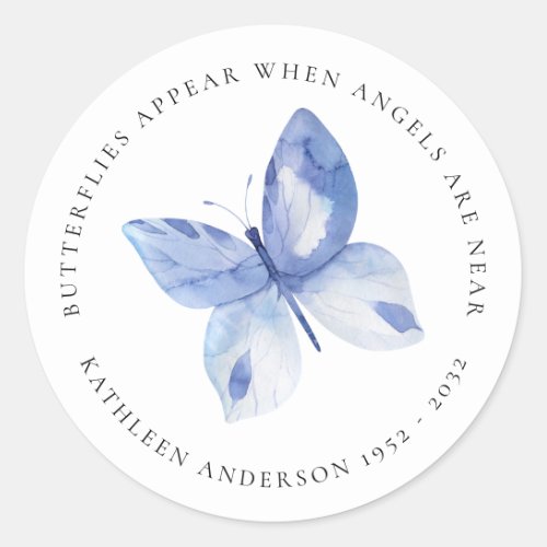 Butterfly Memorial Classic Round Sticker