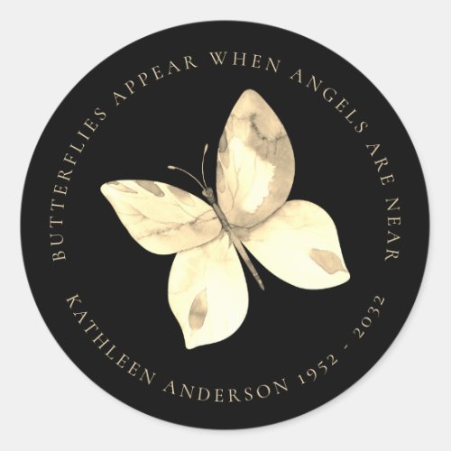 Butterfly Memorial  Classic Round Sticker