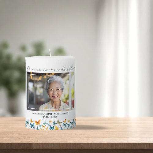 Butterfly Memorial Photo Candle 3âx4â