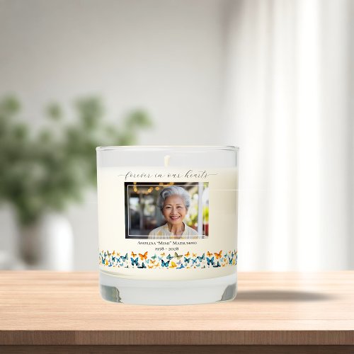 Butterfly Memorial Photo Scented Jar Candle