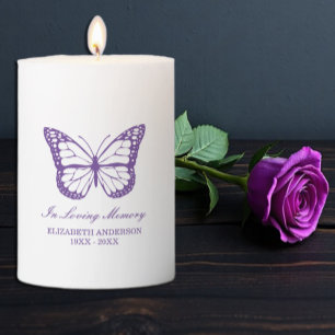 Butterfly Memorial Pillar Candle