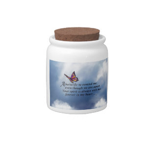 Butterfly Memorial Poem Candy Jar