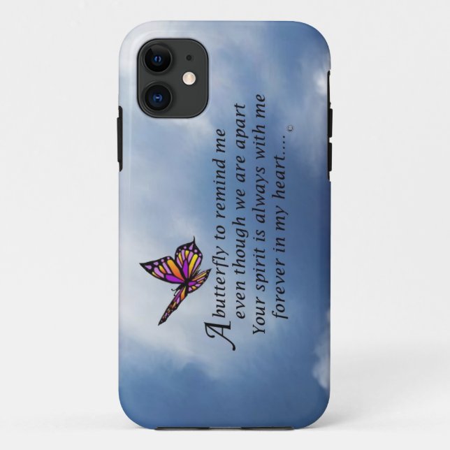 Butterfly Memorial Poem Case-Mate iPhone Case (Back)