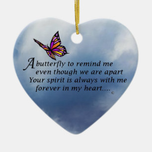 Butterfly Memorial Poem Ceramic Ornament