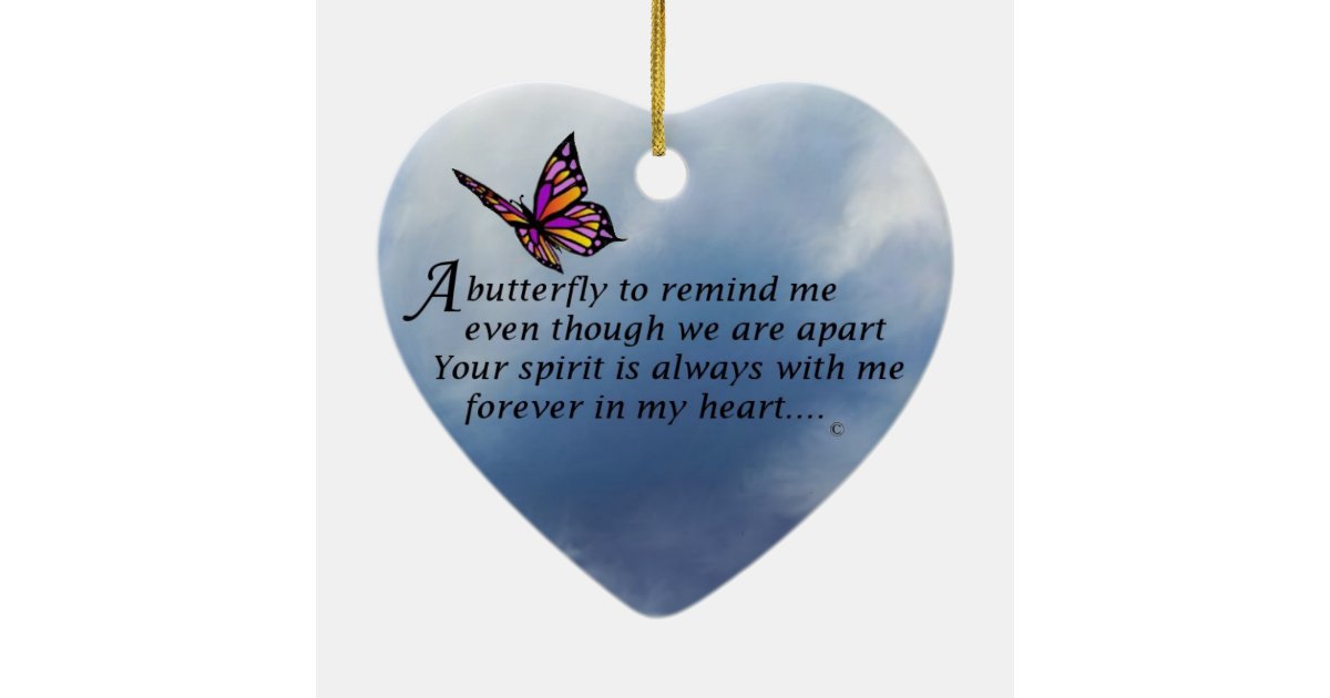 Butterfly Memorial Poem Ceramic Ornament | Zazzle