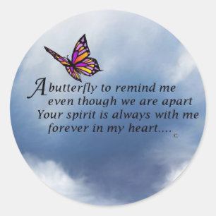 Butterfly Memorial Poem Classic Round Sticker